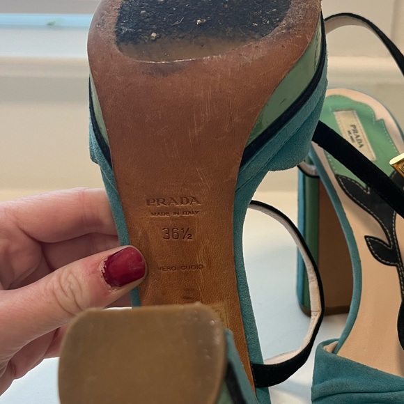 Authentic Prada platform Sandals with block heel size 36.5/6.5 - Picture 4 of 5